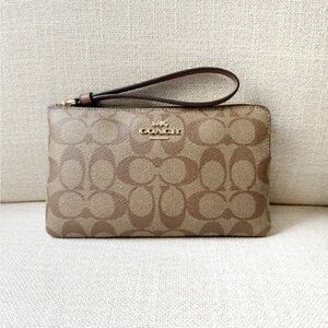Coach large corner zip wristlet
